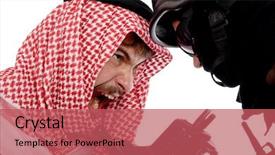  Presentation with nato - Audience pleasing theme consisting of iran iraq war - terrorist and a soldier holding backdrop and a coral colored foreground