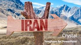  Presentation with iran - Cool new PPT layouts with iran wooden sign with desert backdrop and a coral colored foreground