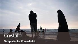  Presentation with woman muslim - Colorful presentation theme enhanced with iranian culture - beautiful muslim woman silhouette backdrop and a  colored foreground