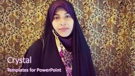  Presentation with muslim balinese - Slides featuring iranian culture - beautiful muslim woman background and a wine colored foreground