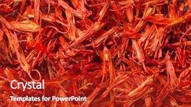  Presentation with saffron - Beautiful PPT theme featuring iranian culture - close up of saffron threads backdrop and a crimson colored foreground