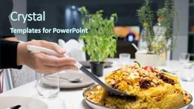  Presentation with iftar - Beautiful slides featuring iranian culture - ready iftar food on table backdrop and a tawny brown colored foreground