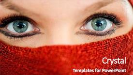  Presentation with indian woman bridal face - Amazing presentation theme having iranian woman hiding her face backdrop and a crimson colored foreground