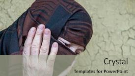  Presentation with indian woman bridal face - Presentation theme featuring iranian woman hiding her face background and a light gray colored foreground