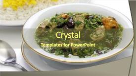  Presentation with persian - Presentation theme enhanced with iraq - ghormeh sabzi persian herb stew background and a tawny brown colored foreground