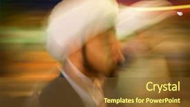  Presentation with blur - PPT layouts consisting of iraq - motion blur of people walking background and a tawny brown colored foreground