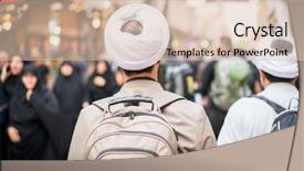  Presentation with iraq - Beautiful slides featuring iraq - pilgrims in karbala walking towards backdrop and a lemonade colored foreground