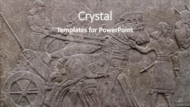  Presentation with horse - Amazing slide set having iraq - relief of ancient assyrian warriors backdrop and a gray colored foreground