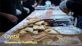  Presentation with street food - PPT theme having iraq - street food for people background and a violet colored foreground