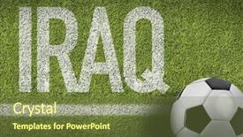  Presentation with iraq - Colorful PPT layouts enhanced with iraq ball in a soccer backdrop and a  colored foreground