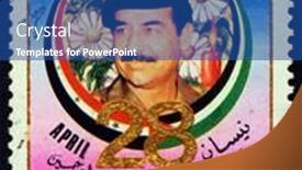  Presentation with iraq - Colorful PPT theme enhanced with iraq-circa-1984-stamp-printed backdrop and a ocean colored foreground