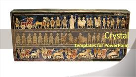  Presentation with ancient history assyria assyrian - Amazing PPT layouts having iraq war - ancient sumerian artifact known backdrop and a tawny brown colored foreground