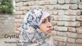  Presentation with iraq war - Presentation enhanced with iraq war - beautiful muslim woman background and a mint green colored foreground