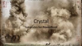  Presentation with explosion - PPT theme consisting of iraq war - explosion grange stile background and a coral colored foreground