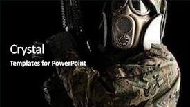  Presentation with jungle - Audience pleasing theme consisting of iraq war - portrait of young soldier backdrop and a black colored foreground