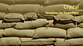  Presentation with iraq - Colorful PPT theme enhanced with iraq war - sandbags backdrop and a tawny brown colored foreground