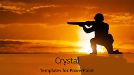  Presentation with iraq war - Presentation enhanced with iraq war - silhouette of soldier background and a crimson colored foreground