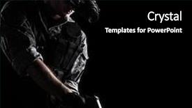  Presentation with night vision - Cool new presentation with iraq war - soldier wearing urban camouflage uniform backdrop and a black colored foreground