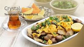  Presentation with broad - PPT layouts enhanced with iraqi-breakfast-boiled-dried-broad background and a lemonade colored foreground