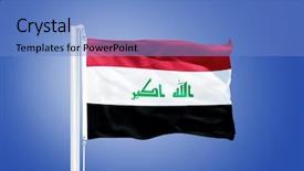 Presentation with iraq - Presentation theme having iraqi culture - flag of iraq flying background and a teal colored foreground