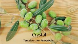  Presentation with shades of olive green - PPT theme consisting of iraqi culture - green fresh raw olives background and a  colored foreground