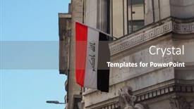  Presentation with iraq - Presentation design consisting of iraqi national flag of iraq country background and a gray colored foreground