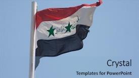  Presentation with iraq war - Presentation design featuring iraqi national flag background and a light blue colored foreground