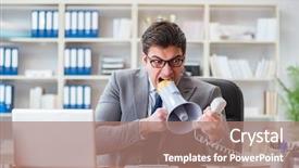  Presentation with angry animals - Cool new theme with irate customer service - angry aggressive businessman backdrop and a coral colored foreground