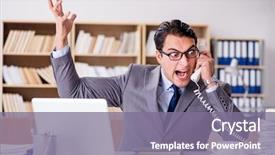  Presentation with angry - Slide deck featuring irate customer service - angry businessman with too much background and a  colored foreground