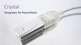  Presentation with port - Beautiful presentation theme featuring irda port on glass surface connected backdrop and a sky blue colored foreground