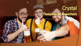  Presentation with ireland - PPT layouts having ireland flag - men fooling for selfie shot background and a  colored foreground