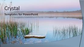  Presentation with sailing into sunrise - Slide set consisting of ireland landscapes - irish lake before sunrise background and a light blue colored foreground