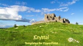  Presentation with irish - Beautiful theme featuring ireland landscapes - rock of cashel - irish backdrop and a tawny brown colored foreground