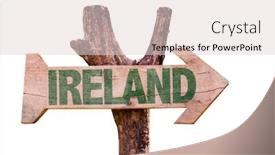  Presentation with ireland - Presentation theme featuring ireland wooden sign isolated on white background background and a lemonade colored foreground