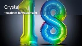  Presentation with balloons - PPT layouts with iridescent-balloons-form-the-number background and a tawny brown colored foreground