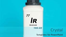  Presentation with laboratory chemical - Presentation theme enhanced with iridium-ir-chemical-element background and a cyan colored foreground