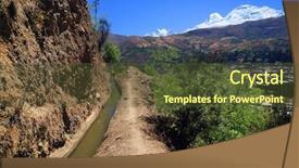  Presentation with america - Slide set having irigation - rio santa valley and cordiliera background and a tawny brown colored foreground