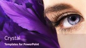  Presentation with iris - Beautiful PPT theme featuring iris backdrop and a violet colored foreground