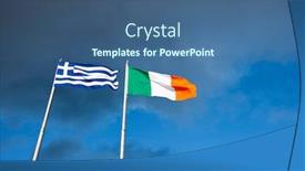  Presentation with dublin - Presentation with irish-and-greek-flag background and a ocean colored foreground