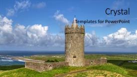  Presentation with irish - Theme consisting of irish castle in doolin background and a teal colored foreground