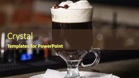  Presentation with irish - Cool new PPT layouts with irish-coffee-in-the-cafe backdrop and a tawny brown colored foreground