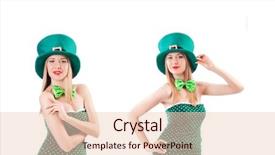  Presentation with irish - Cool new PPT theme with irish dance - young girl in saint patrick backdrop and a lemonade colored foreground