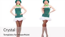  Presentation with irish - Audience pleasing PPT theme consisting of irish dance - young girl in saint patrick backdrop and a light gray colored foreground