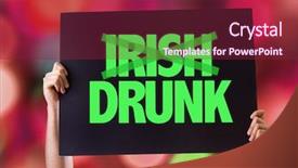  Presentation with irish - Beautiful presentation design featuring irish drunk card with bokeh background backdrop and a violet colored foreground