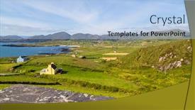  Presentation with west - Presentation design featuring irish farm houses cottages in west kerry beara peninsula in ireland surrounded by nature mountains cliffs and ocean background and a light blue colored foreground