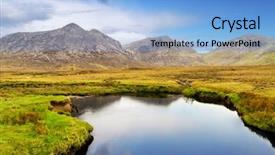  Presentation with irish - Presentation theme consisting of irish mountians - connemara mountains and lake scenery background and a light blue colored foreground