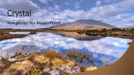  Presentation with irish - Audience pleasing PPT theme consisting of irish mountians - connemara scenery of mountains reflected backdrop and a light blue colored foreground