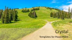  Presentation with summit - Amazing theme having irish mountians - trail to a mountan summit backdrop and a  colored foreground