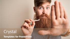  Presentation with correction - Colorful presentation theme enhanced with irish-redhead-man-with-beard backdrop and a coral colored foreground