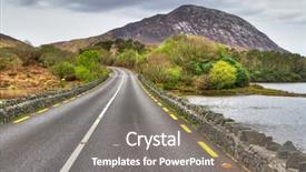  Presentation with mountain view - Slide set having irish road with mountain view background and a  colored foreground